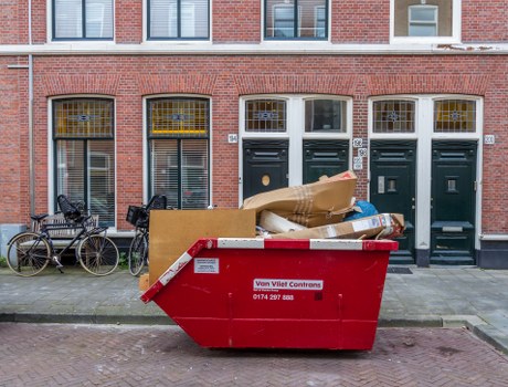 Construction site with waste being cleared