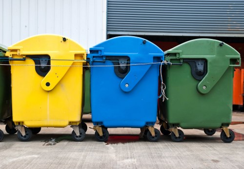 Professional waste removal team managing industrial waste