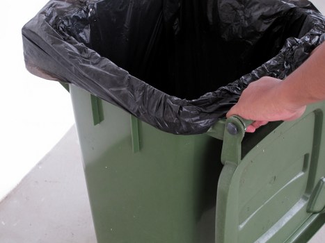Bins and commercial waste containers at a collection point